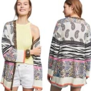 Anthropologie Multicolor Patterned Cardigan